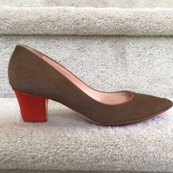 Stunning Rupert Sanderson Italian Camel Pierre Mid-Heel Pumps